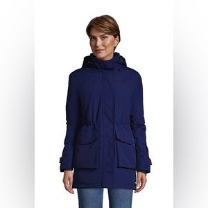 Women’s Blue Lands End Squall Coat Fleece Lined